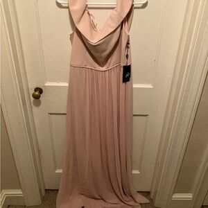 Adrianna Papell Pink Pleated Gown for Weddings